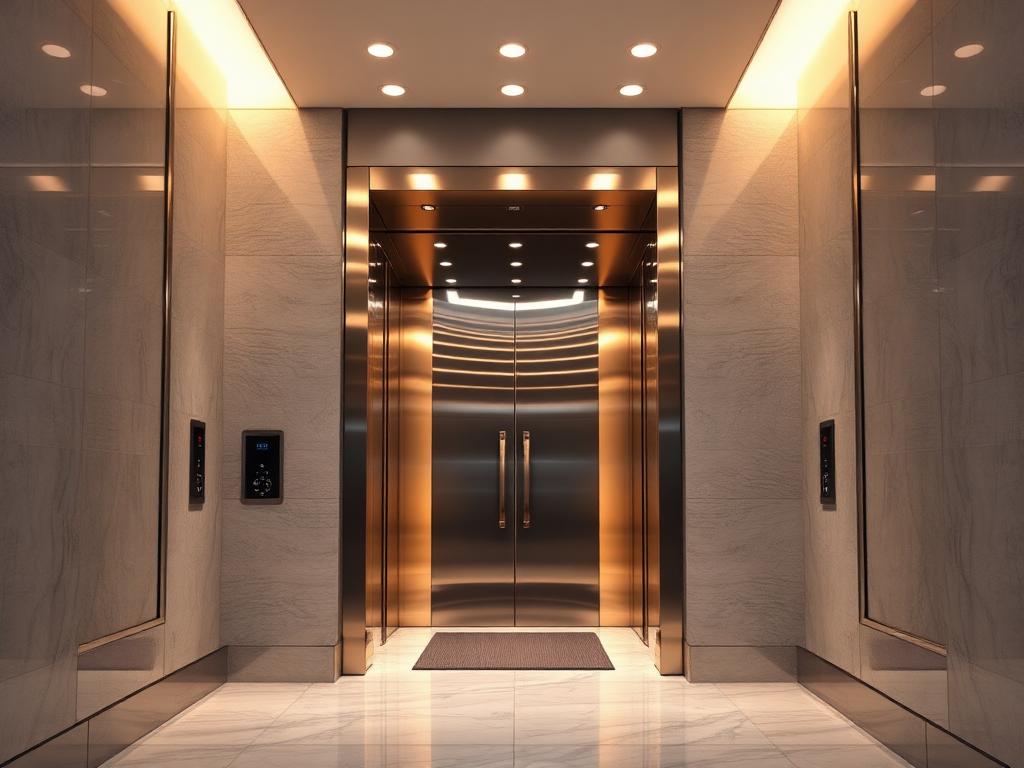 Modern passenger elevator in a premium apartment building